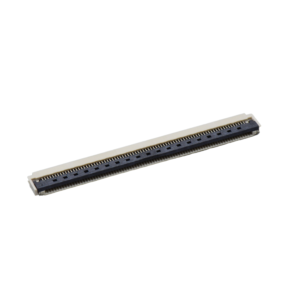 Pitch 0.50mm 90°H2.00mm 前掀盖下接触带蝴蝶扣卧贴 FPC
 80pin 本色 镀半金1U",镍